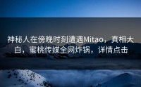 神秘人在傍晚时刻遭遇Mitao，真相大白，蜜桃传媒全网炸锅，详情点击