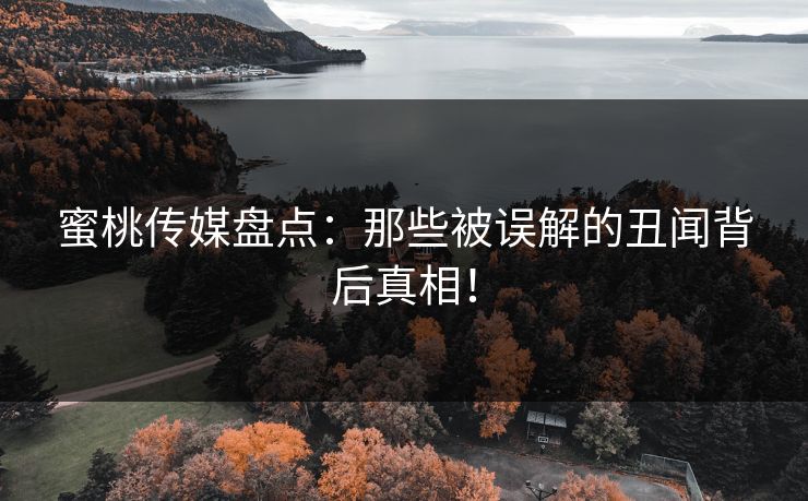 蜜桃传媒盘点:那些被误解的丑闻背后真相! 蜜桃传媒盘点:那些被误解的丑闻背后真相!